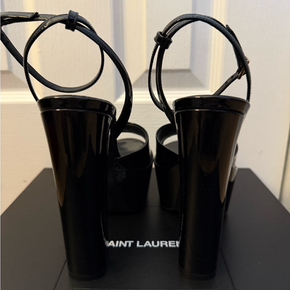 Saint Laurent Glossy Black Platform Heels Authentic - Picture 5 of 7